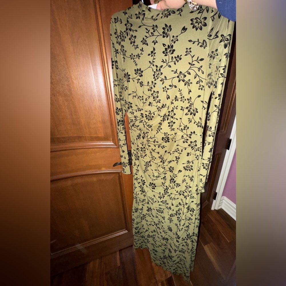 Green floral dress